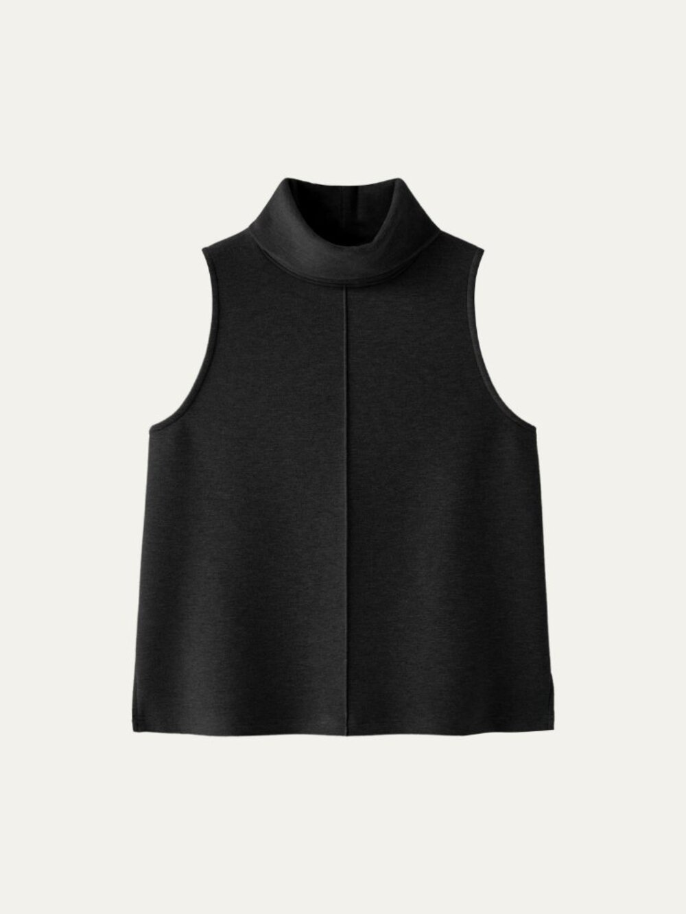 OGL FuzzLuxe Black Sleeveless Turtleneck Split Hem Top XL NWT